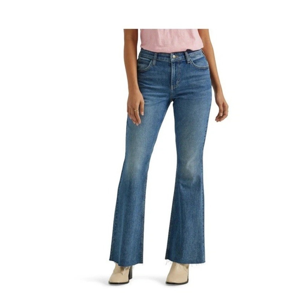 Lee Women's Heritage Mid Rise Flare Jean with Raw Hem Size 8M NWT